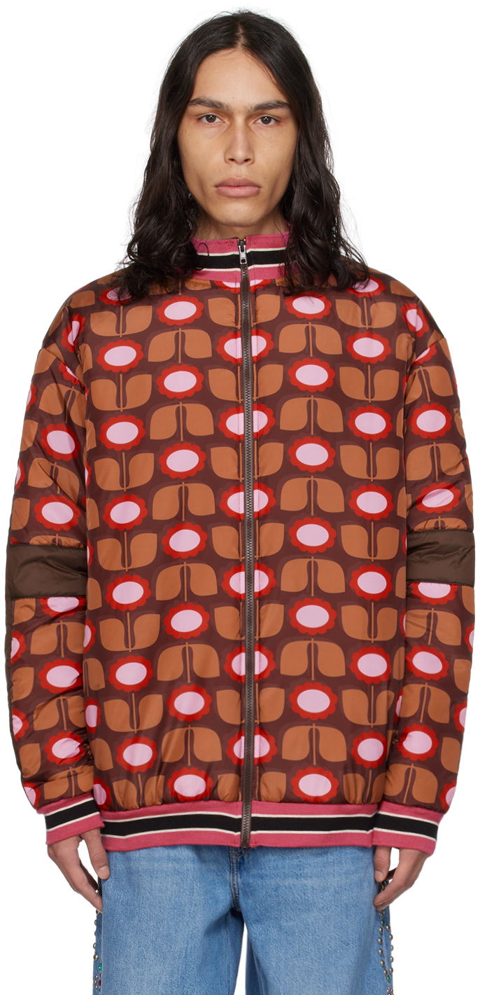 Puffer jakke Anna Sui Exclusive Floral Print Puffer Jacket Brun | M723B30