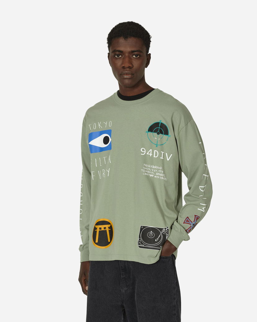 T-shirt Neighborhood LS-10 Longsleeve T-Shirt Sage Green Grøn | 241PCNH-LT10 SG