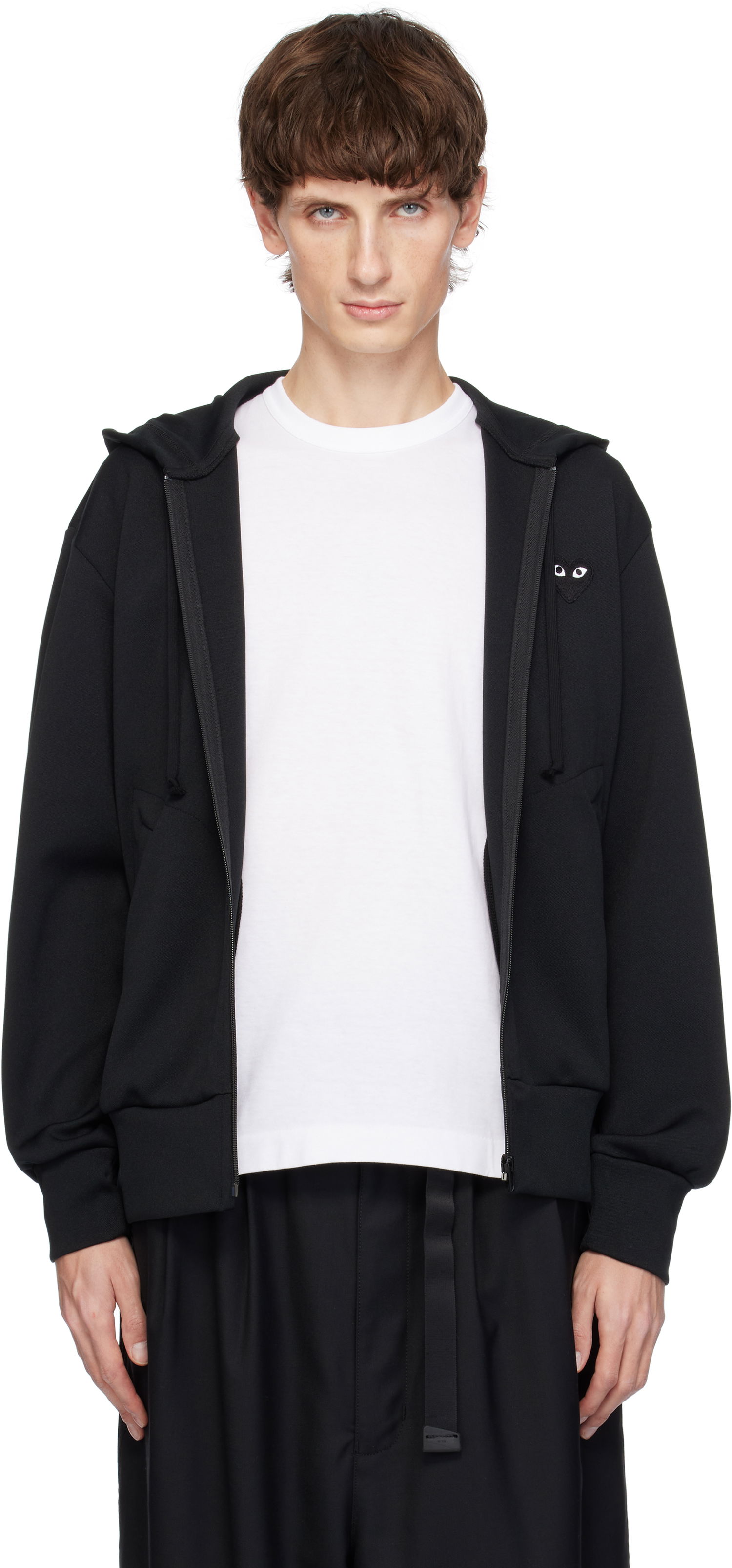 Sweatshirt Comme des Garçons Zip Hoodie with Big Heart Print Sort | AX-T254-051, 0