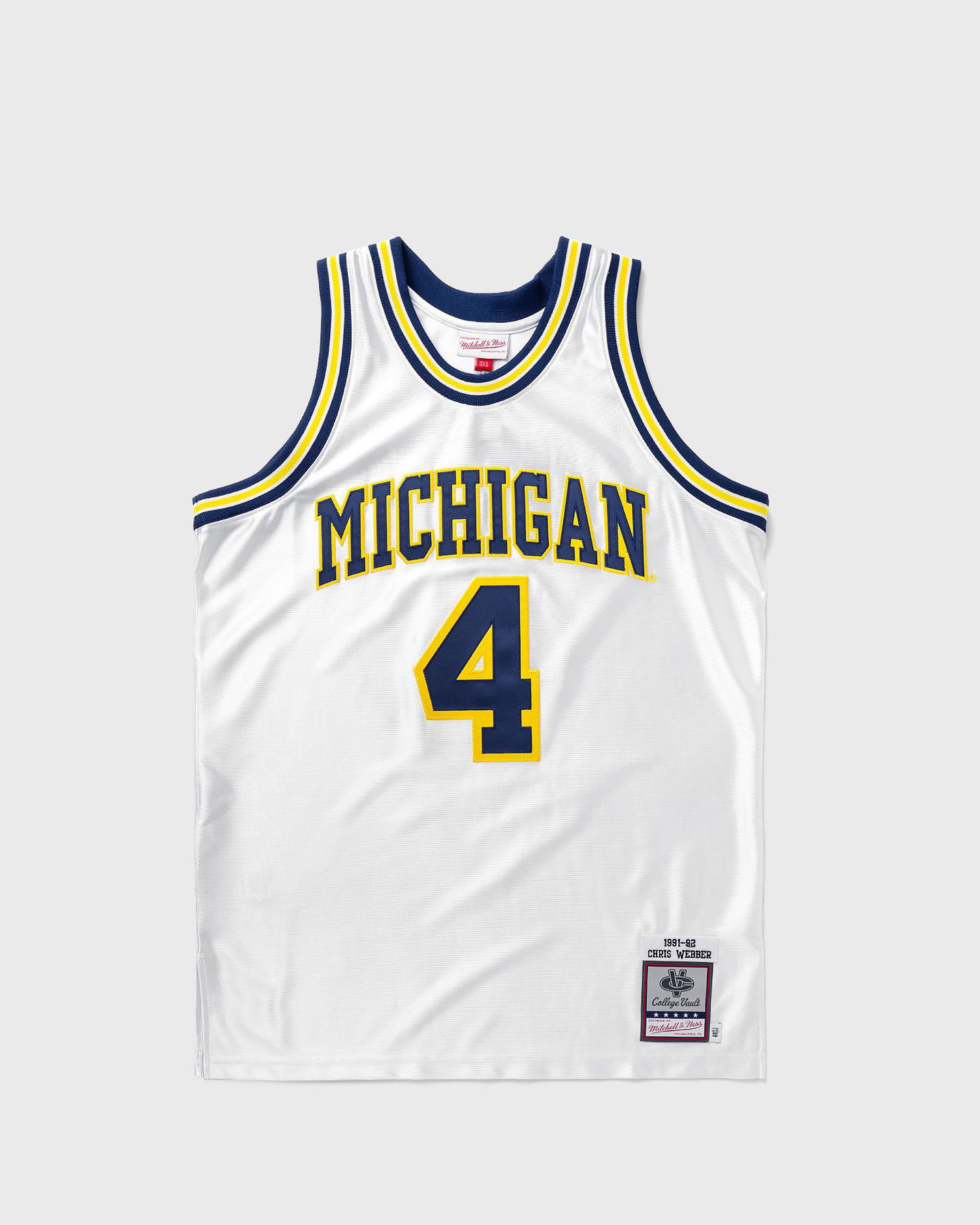 Jersey Mitchell & Ness NCAA AUTHENTIC JERSEY MICHIGAN 1991-92 CHRIS WEBBER #4 Hvid | AJY55329-UMI91CWEWHIT, 0