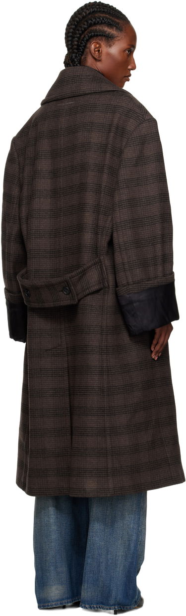 Frakker Maison Margiela MM6 Maison Margiela Checked Double-Breasted Coat Brun | S52AA0190 M35472, 2