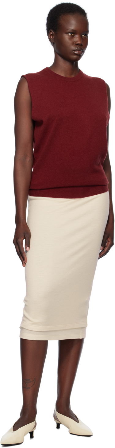 Sweater Jil Sander Jil Sander Cashmere Sleeveless Top Rød | J02GP0017_J13201, 3