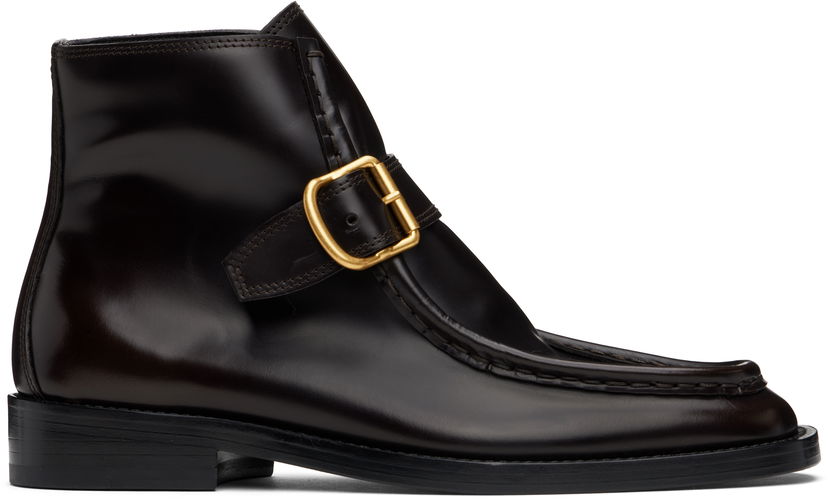 Sneakers og sko Dries Van Noten Buckle Leather Boots Brun | WS242-1381-107