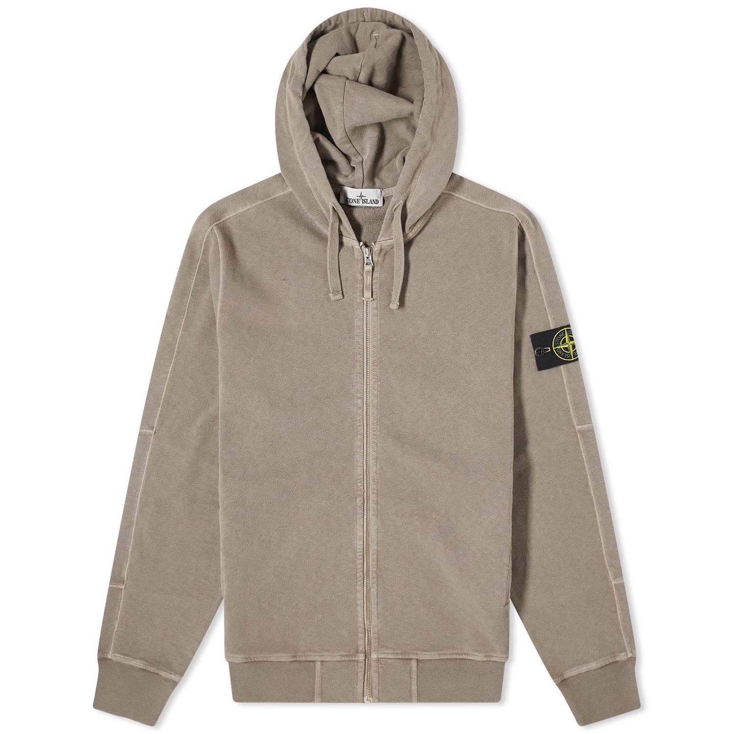 Sweatshirt Stone Island Garment Dyed Malfile Zip Hoodie Brun | 801563160-V0192, 0