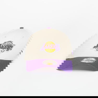 Kasket New Era Los Angeles Lakers 9FORTY NBA Colour Block Adjustable Cap Beige | 60691266, 0