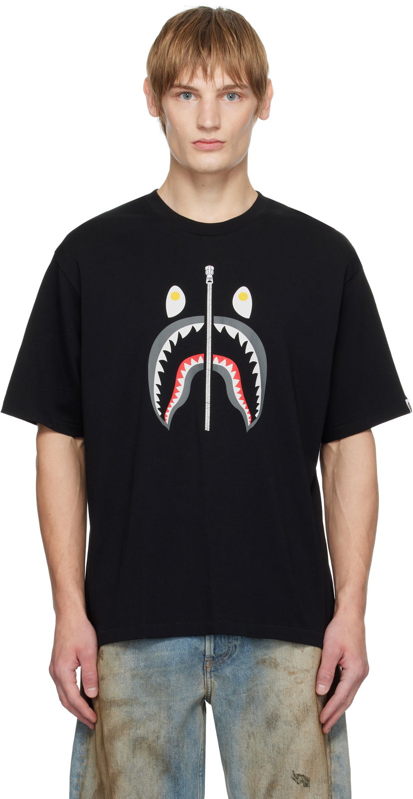 T-shirt BAPE Shark Graphic T-Shirt Sort | 001TEK701310M