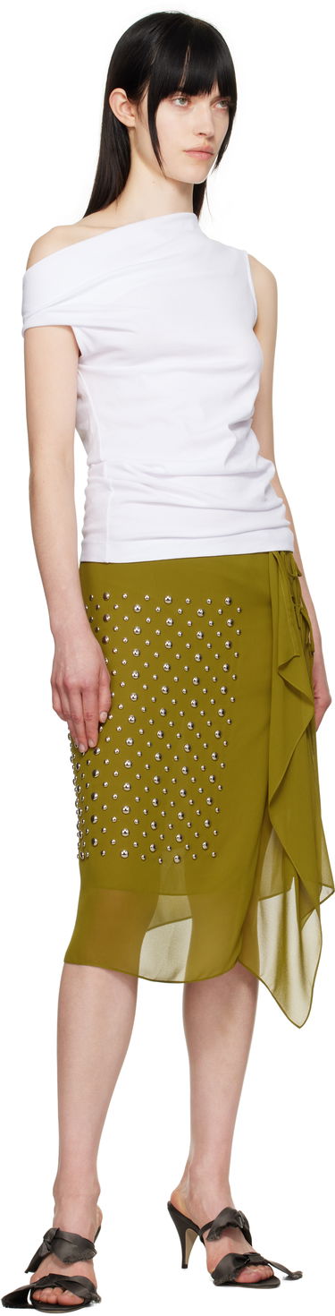 Tanktop Dries Van Noten Dries Van Noten Off-Shoulder Jersey Tank Top Hvid | 251-011143-1603, 3