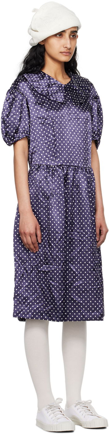 Kjole Comme des Garçons Comme des Garçons Girl Polka Dot Midi Dress Mørkeblå | NM-O010-051, 1