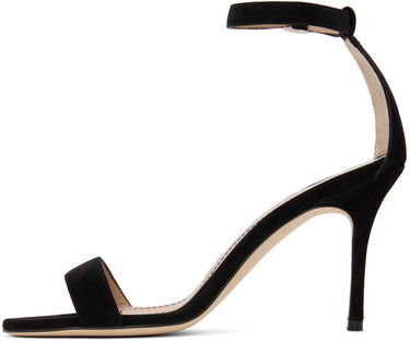 Tøj Manolo Blahnik Manolo Blahnik Chaos Suede Heeled Sandals Sort | 9XX-0740, 2