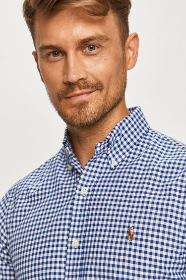 Skjorte Polo by Ralph Lauren Custom-Fit Oxford Checked Shirt Blå | 710549084010, 4