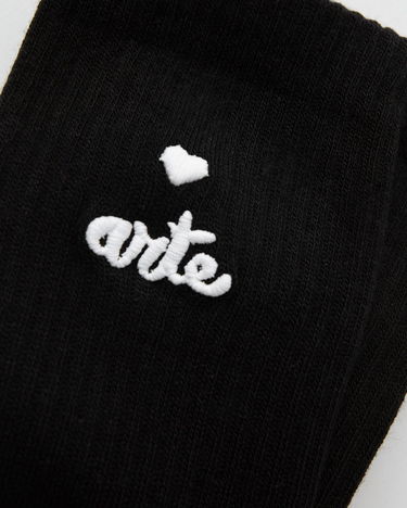 Sokker Arte Antwerp Heart Logo Crew Socks Sort | SS25-182M-BLACK, 3