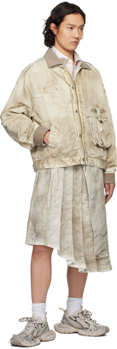 Bomberjakke Feng Chen Wang Feng Chen Wang Sandwashed Nylon Jacket Beige | FUS19JK15G, 3