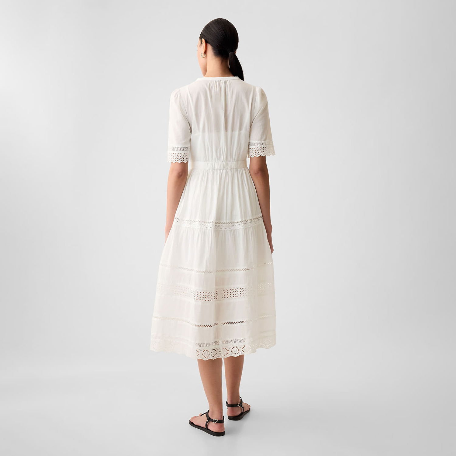 Kjole GAP Dresses Shortsleeve Midi Dress New Off White Beige | 880287-02, 1
