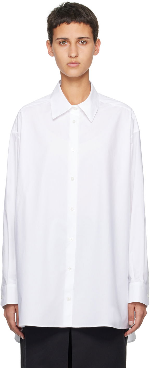 Skjorte The Row Oversized Cotton Shirt Hvid | 5648-W2479
