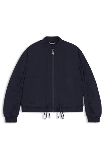 Bomberjakke BOSS Water-repellent Bomber Jacket with Adjustable Hem Mørkeblå | 50540991