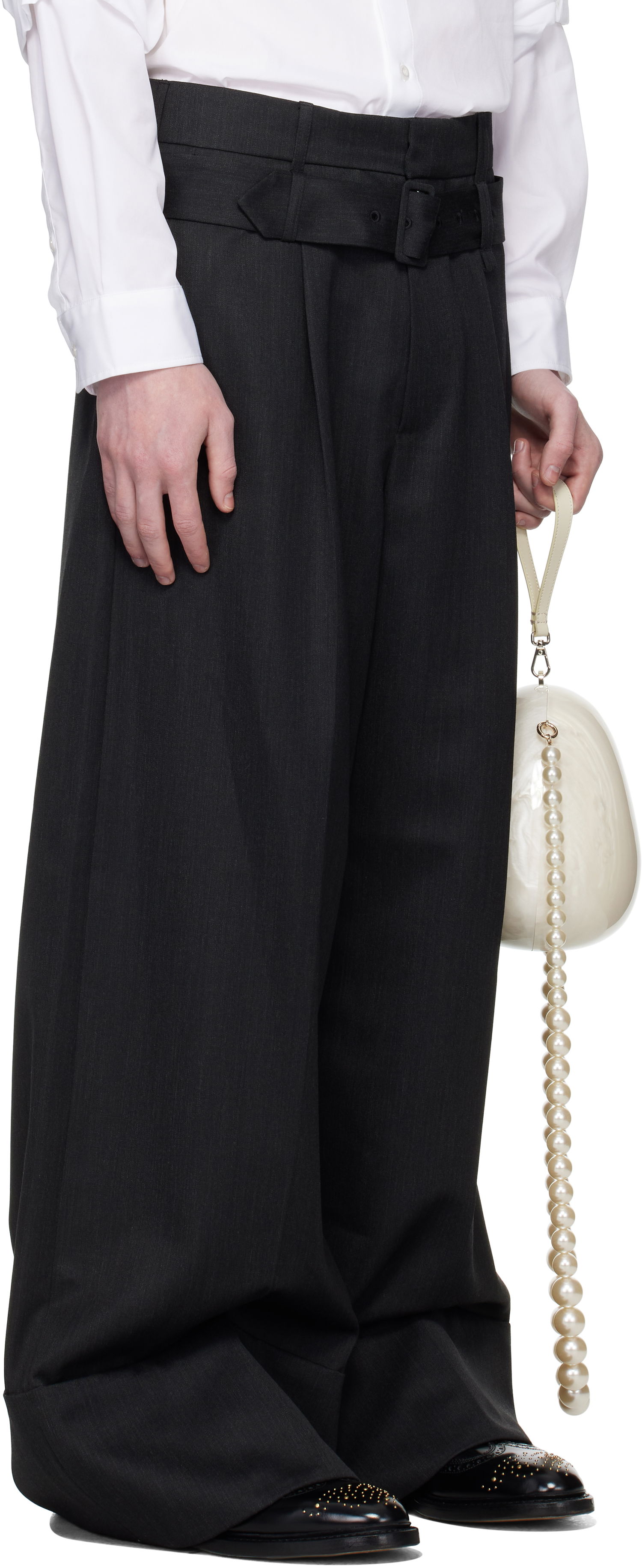 Bukser Simone Rocha Simone Rocha Wide Leg Multi Belt Loop Trousers Sort | 4159 1217, 1