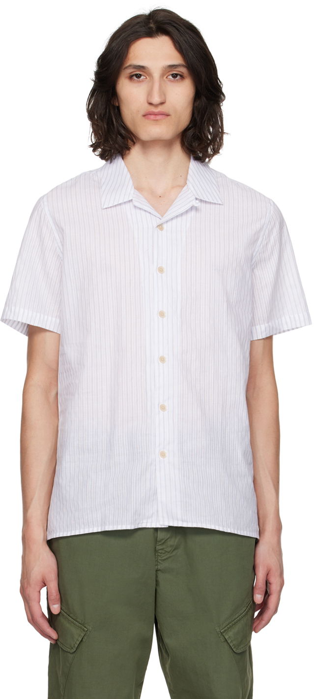 Skjorte Paul Smith PS Paul Smith Striped Camp Shirt Hvid | M2R-114R-M22060-02