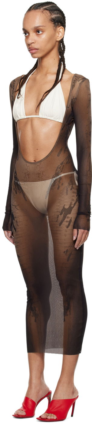 Kjole Jean Paul Gaultier Jean Paul Gaultier Shayne Oliver Edition Mesh Midi Dress Brun | 24/27-F-RO180-T550-6700, 3