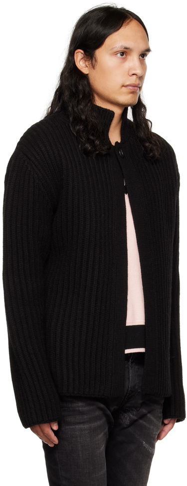 Sweater We11done We11done Stand Collar Knit Cardigan Sort | WD-KC3-22-612-U-BK, 1