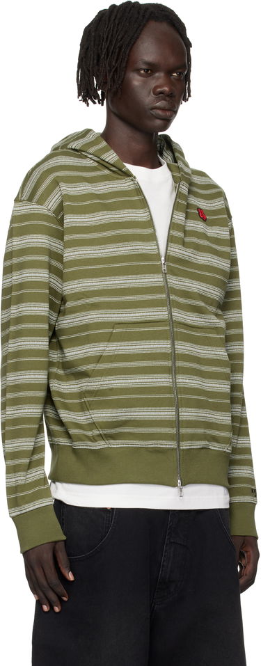 Sweatshirt KENZO Kenzo Paris 'Boke Flower' Striped Embroidered Zip-Up Hoodie Grøn | FF65HO2524MS, 1