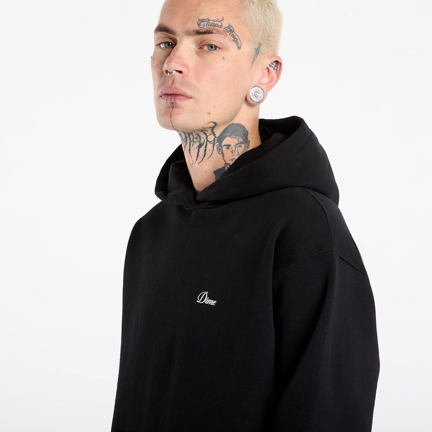 Sweatshirt Dime Dime Cursive Small Logo Hoodie Sort | DIMEFA2540BLK, 1