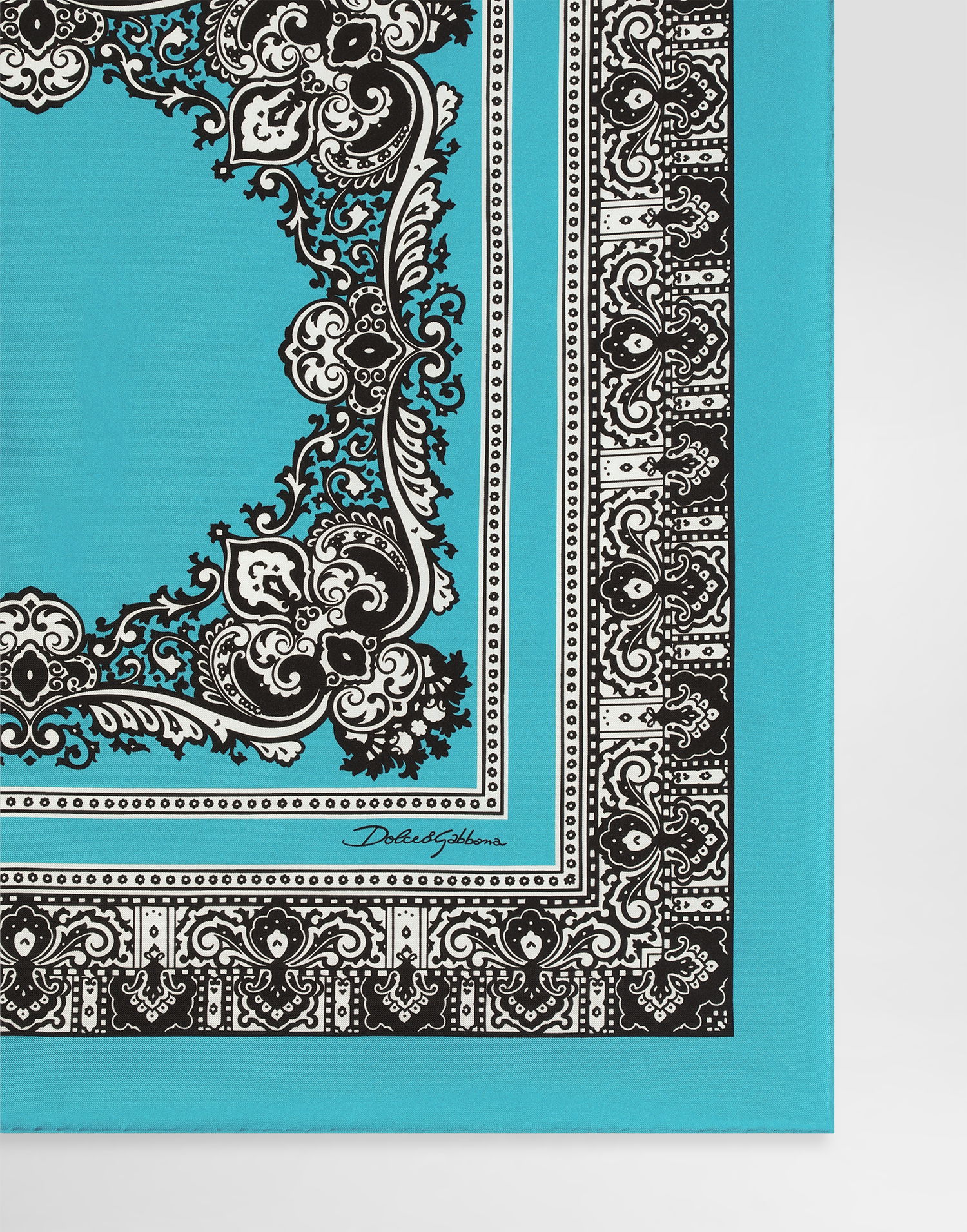 Tørklæde Dolce & Gabbana Dolce & Gabbana Silk Print Scarf Turkis | GQ348EG0TIHHT5IK, 1