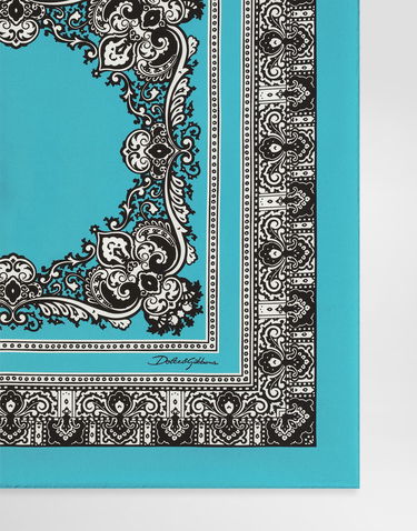 Tørklæde Dolce & Gabbana Dolce & Gabbana Silk Print Scarf Turkis | GQ348EG0TIHHT5IK, 1