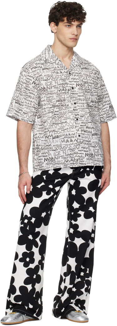 Cargo bukser Marni Marni Dillies Print Cargo Pants Hvid | PUMU0287A0 UTC462, 3