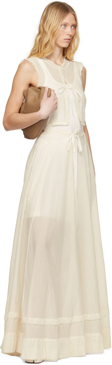 Kjole Maison Margiela MM6 Maison Margiela Cotton Voile Maxi Dress Hvid | S62DG0045 M35440, 3