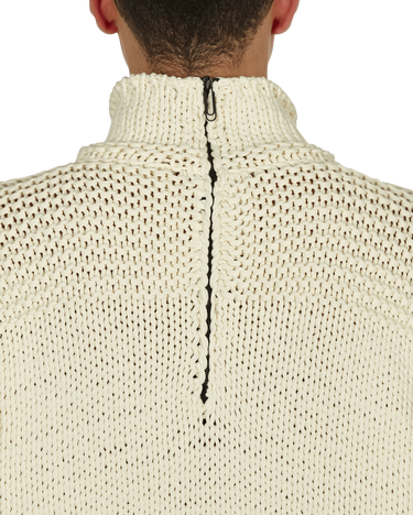 Sweater Off-White Meteornail Knit Zip Mockneck Sweater Beige | OMHA122F21KNI001 6161, 7