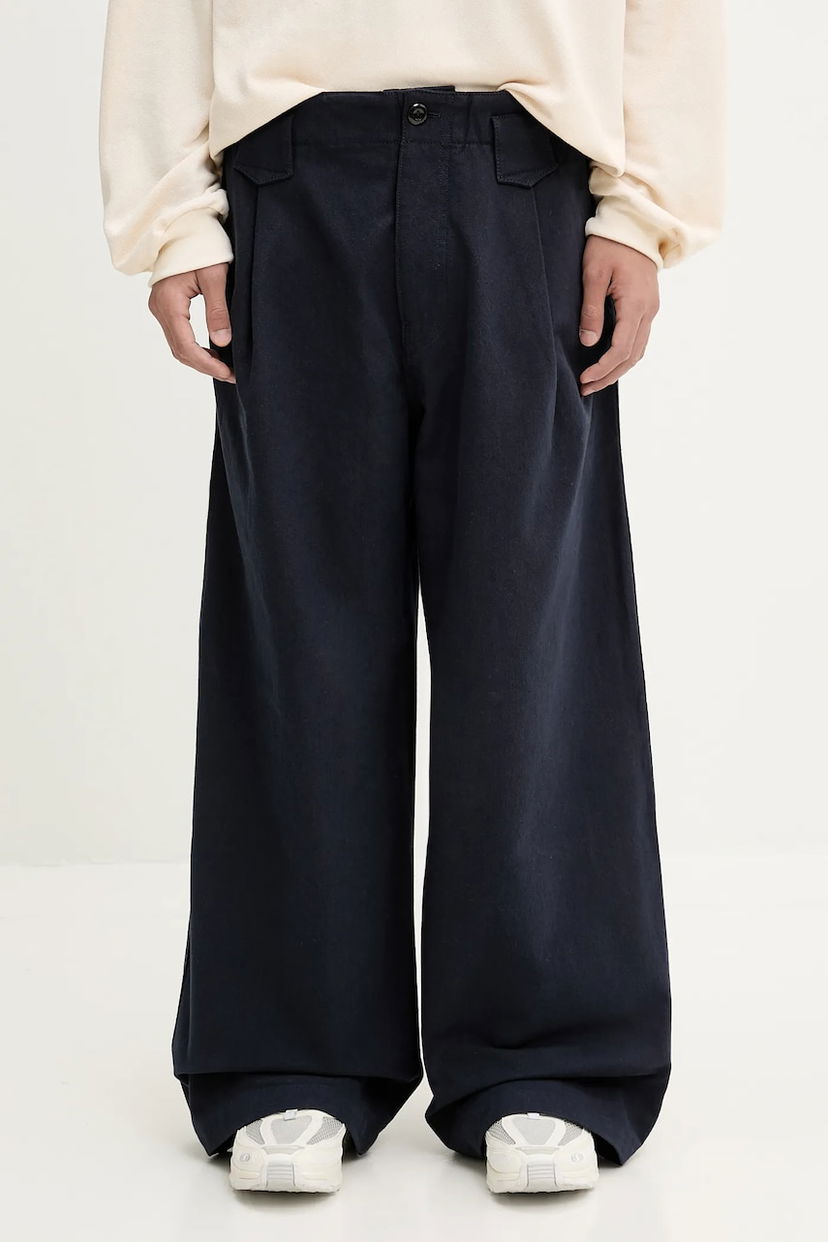 Bukser KENZO Kenzo Wide Leg Trousers Mørkeblå | FF55PA3809GV.79