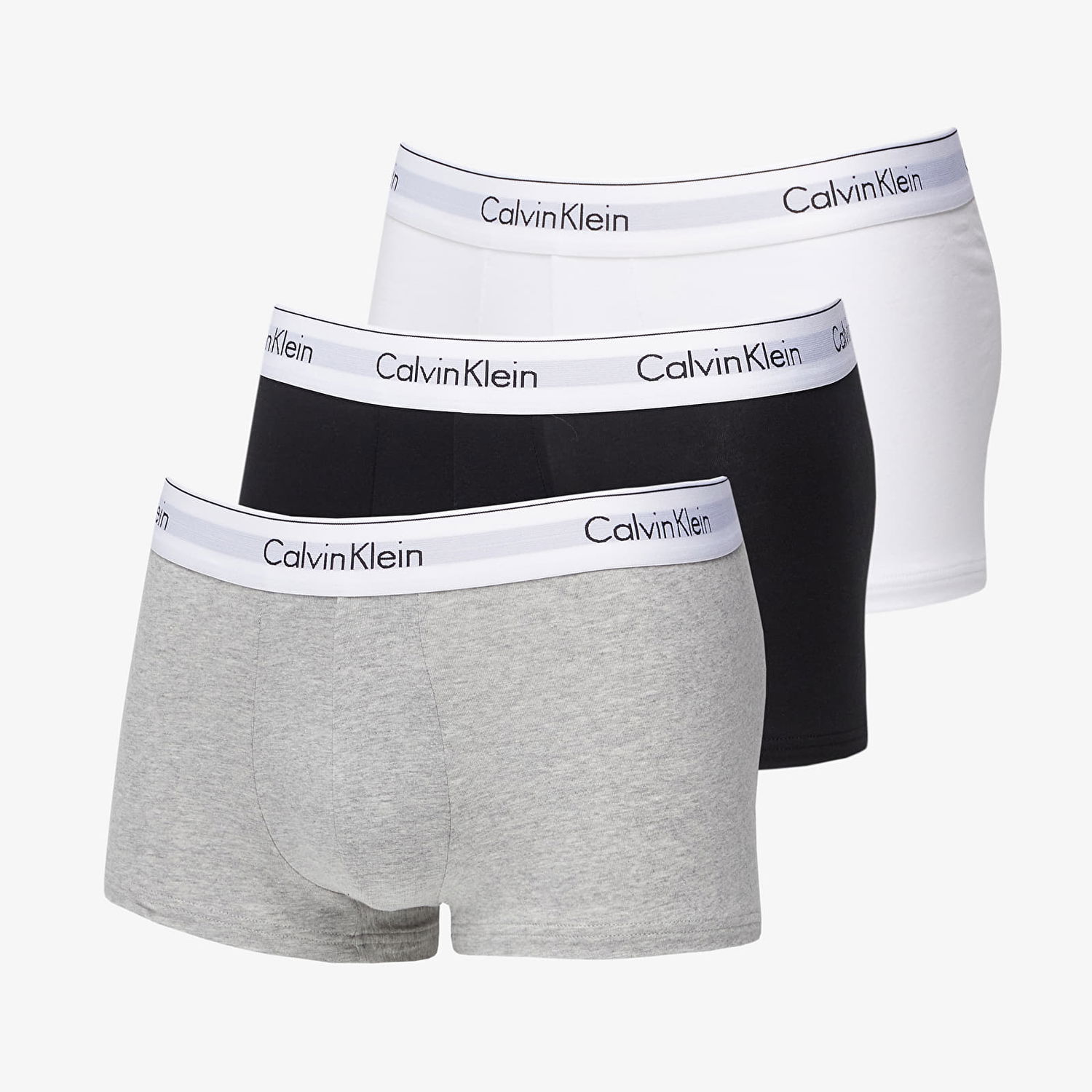 Boksere CALVIN KLEIN Modern Cotton Stretch Low Rise Trunk 3-Pack "Black/ White/ Grey" Flerfarvet | NB1085A MP1, 0
