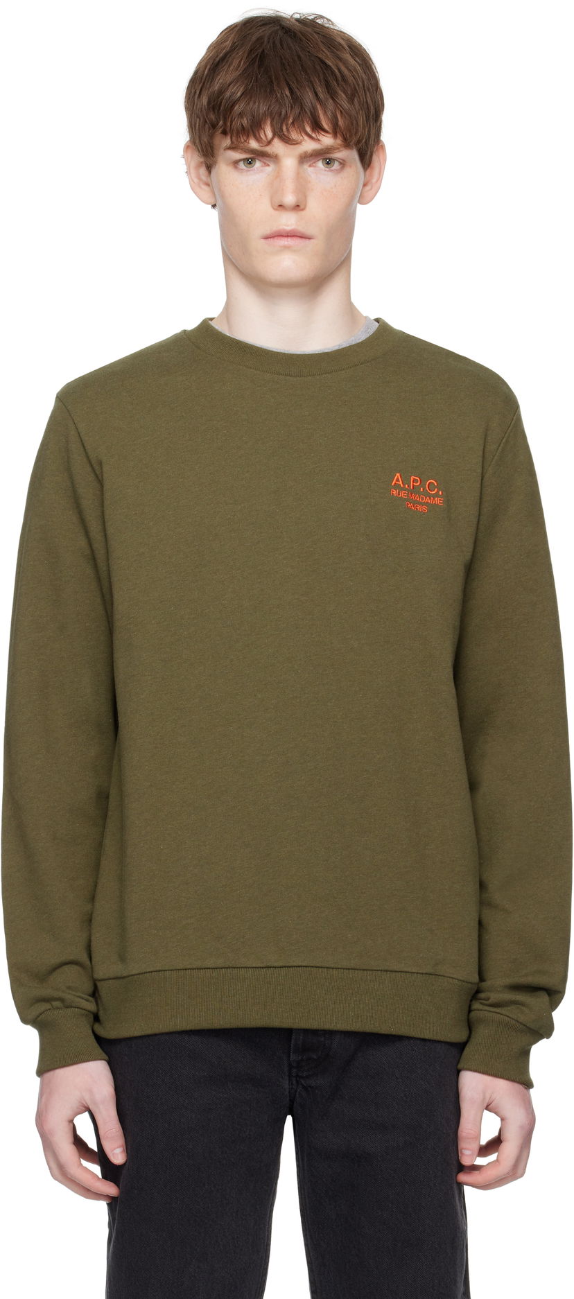 Sweatshirt A.P.C. A.P.C. Rue Madame Standard Sweatshirt Grøn | COHGR-M27913