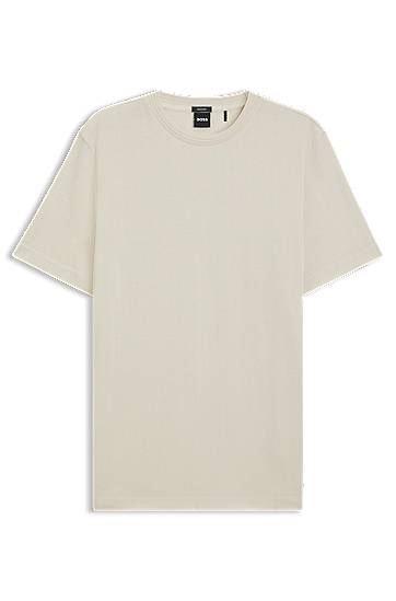 T-shirt BOSS Cotton T-shirt with herringbone structure Beige | 50549601, 0