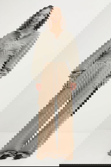 Sweatshirt Rick Owens Rick Owens DRKSHDW Collage Gimp Cropped Hoodie Grå | DS02E7233.FGM, 4