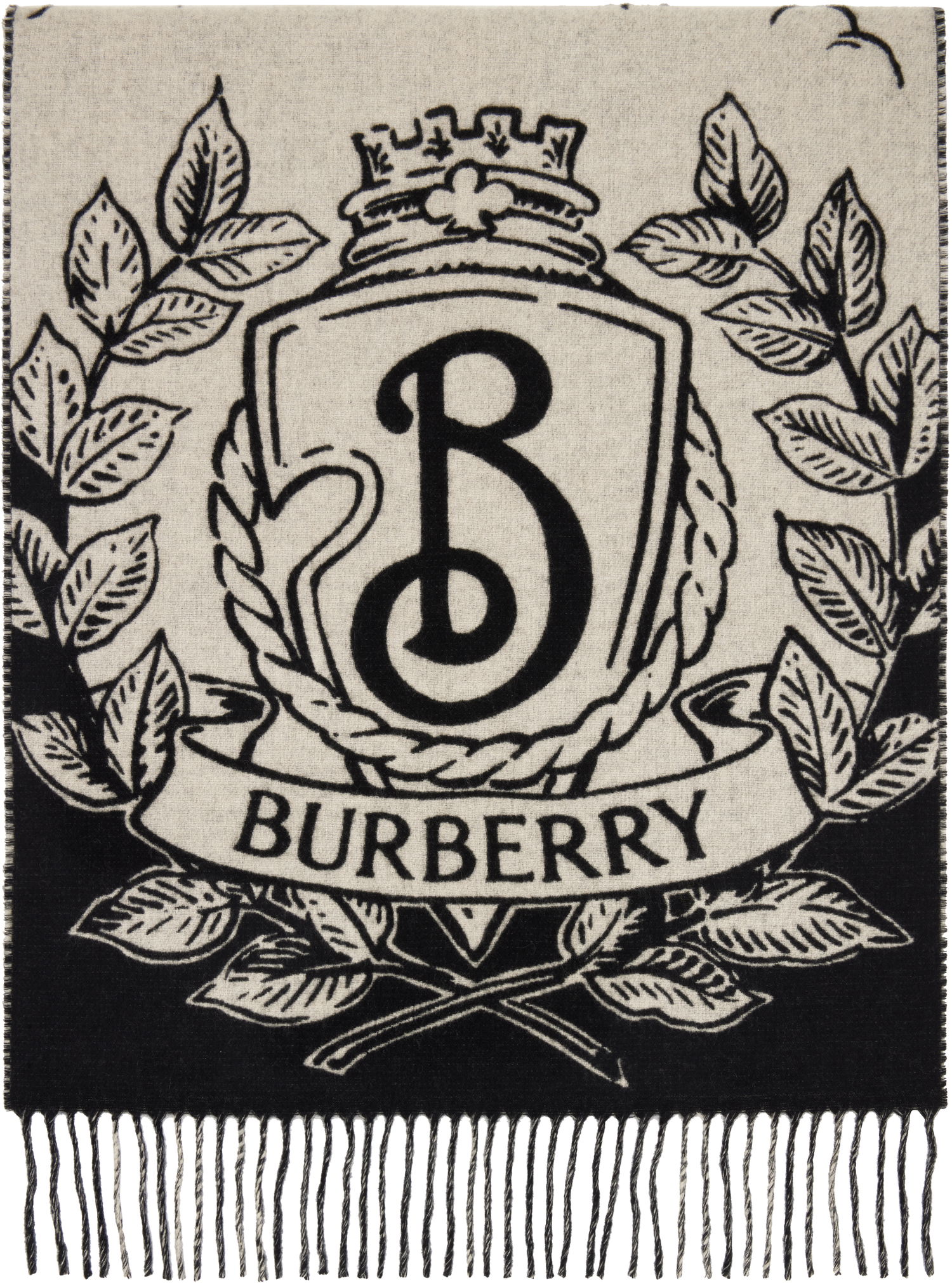 Tørklæde Burberry Burberry Reversible Knight Crest Scarf Beige | 8109372, 0
