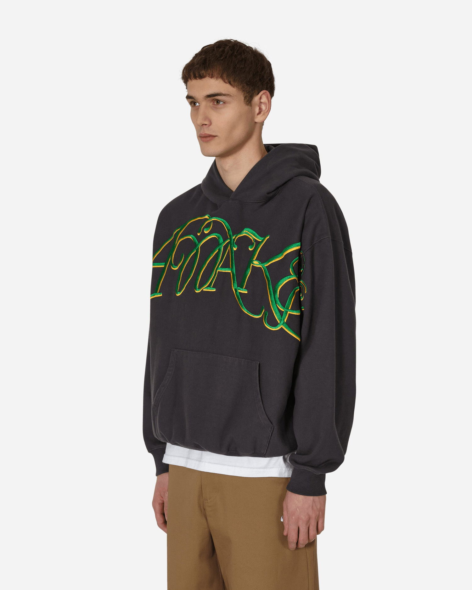 Sweatshirt Awake NY Script Embroidered Hooded Sweatshirt Grå | AWK-FW22-HD001 CHA, 1