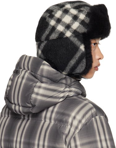 Hat Burberry Burberry Check Wool Trapper Hat Grå | 8114830, 2