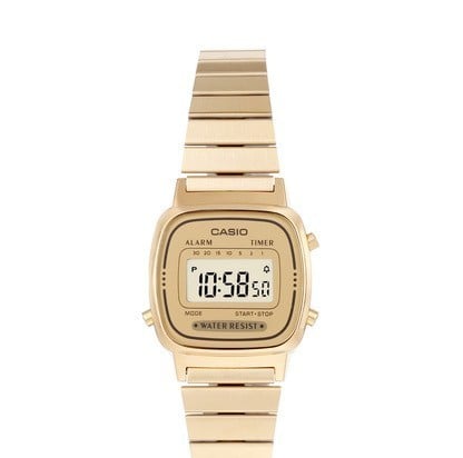 Ur CASIO Digital Watch With Gold Tone Stainless Steel Strap Metalisk | LA670WEGA-9EF, 1