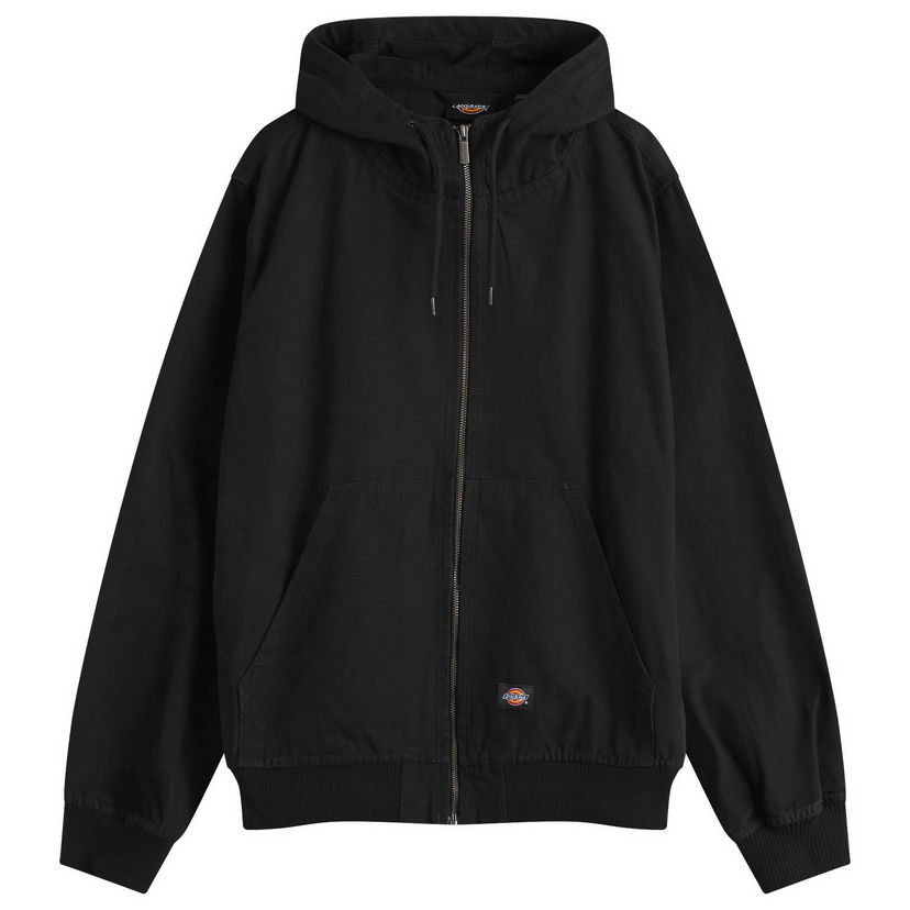 Vindjakke Dickies Duck Canvas Hooded Jacket, Size Large Sort | DK0A4YQLC401-209