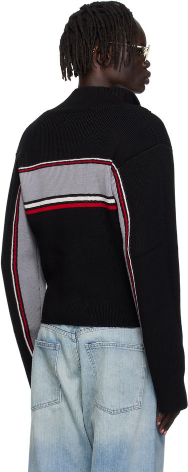 Sweatshirt Martine Rose Martine Rose Cropped Cable Zip-Up Sweatshirt Sort | 976YA09009, 2