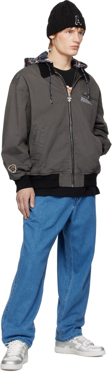Bomberjakke AAPE by A Bathing Ape AAPE by A Bathing Ape Hoodie Jacket Grå | AAPLJM7675XXNBKL, 3