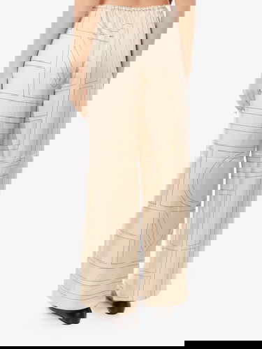 Bukser TOTEME Geometric-Print Silk Wide-Leg Trousers by Toteme Beige | 213255707926, 3