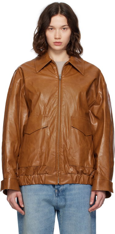 Bomberjakke Maison Margiela MM6 Maison Margiela Oversized Faux-Leather Bomber Jacket Brun | S52AM0325 M35465, 0