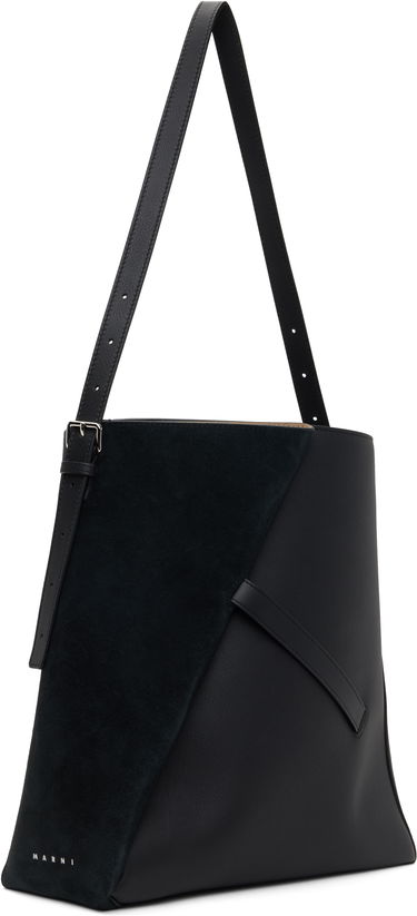 Skuldertaske Marni Marni Reverse Leather and Suede Tote Sort | SBMP0190U2 P8199, 2