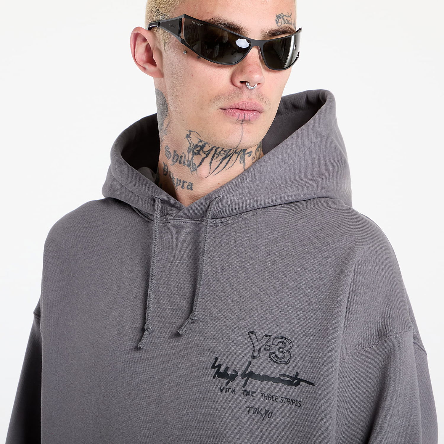 Sweatshirt Y-3 Y-3 M Merch Hoodie Grå | KB2605, 1
