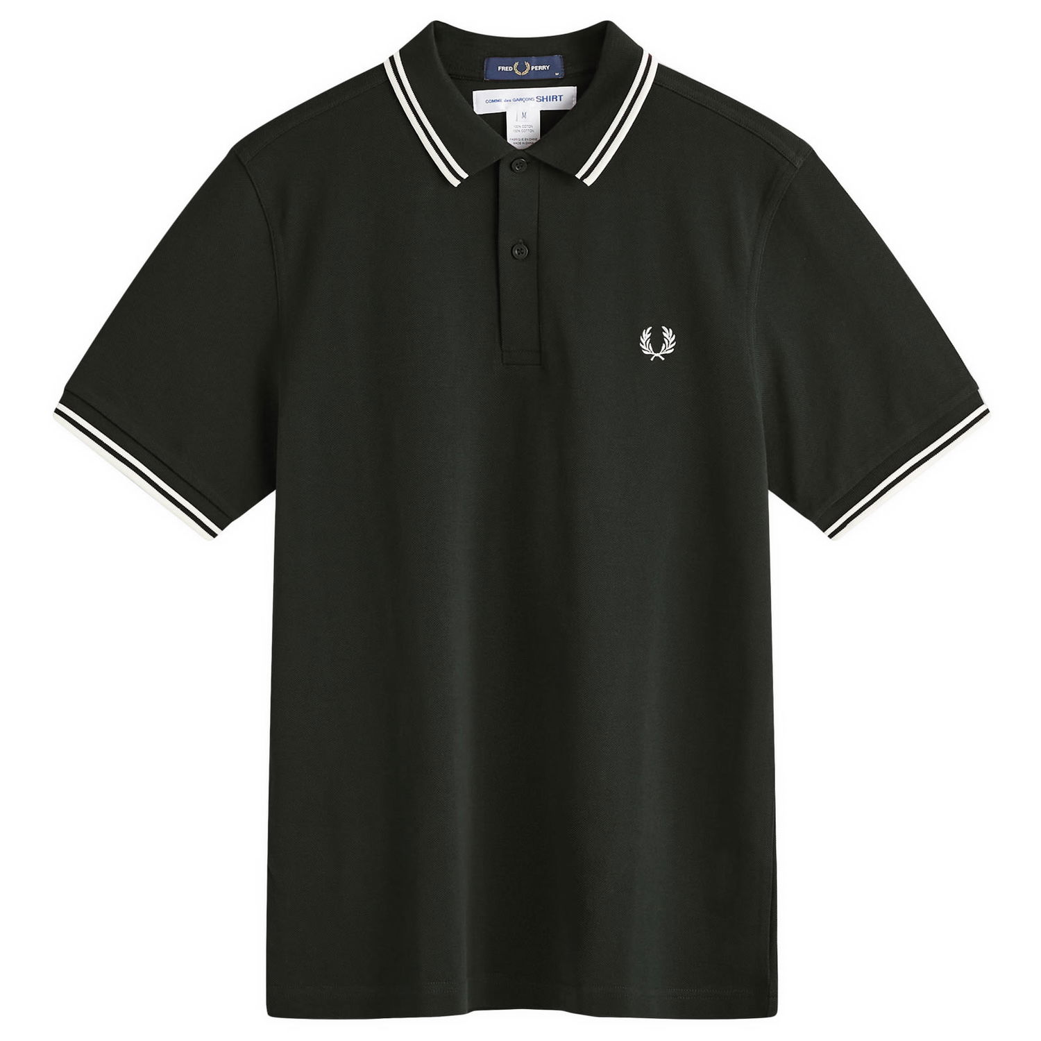Polo skjorte Comme des Garçons Polo Shirt Tipped Back Print Grøn | FN-T502-2, 0