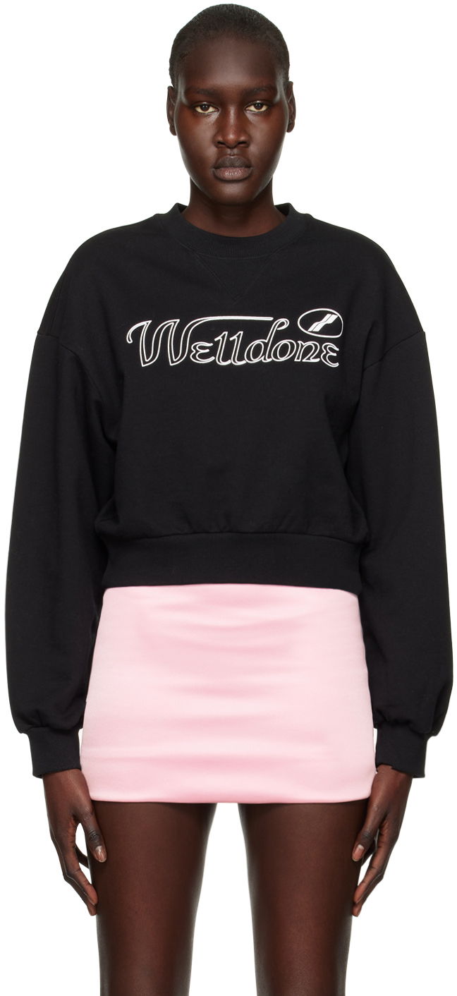 Sweater We11done We11done Cropped Sweatshirt Sort | WD-TS3-22-860-W-BK