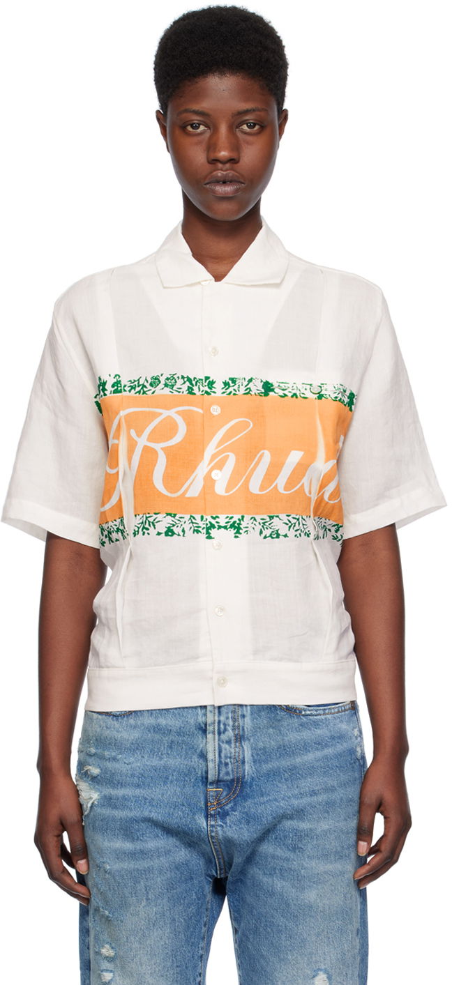 Skjorte Rhude Printed Shirt Hvid | RHPS24SR10023060, 0