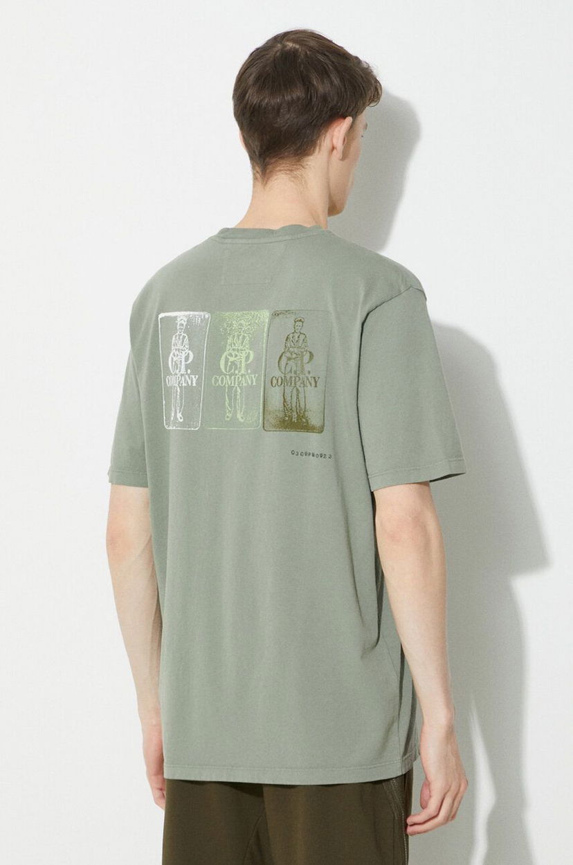 T-shirt C.P. Company Three Cards Graphic T-Shirt Grøn | 16CMTS288A005431G